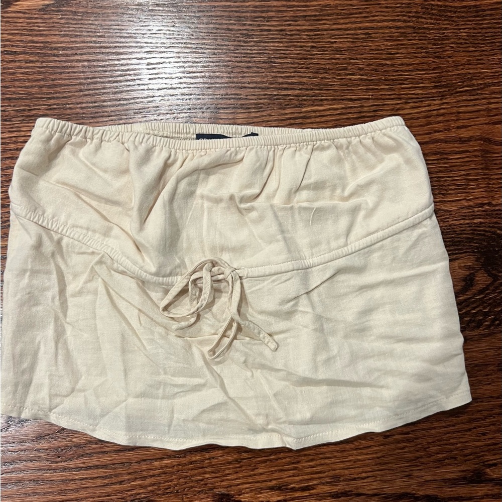 Cream shirt with Drawstring